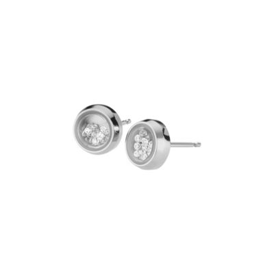 Ladies silver crystal earrings